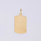 Dije Placa Rectangular Ovalada 0.9g / 2.5cm Oro Amarillo 18K