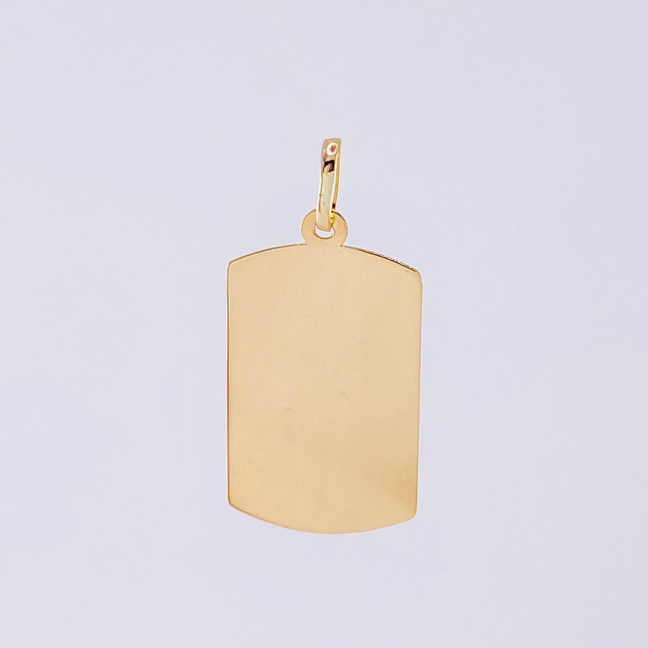 Dije Placa Rectangular Ovalada 0.9g / 2.5cm Oro Amarillo 18K