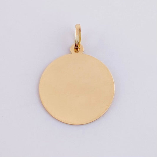 Dije Placa Circular 1.05g / 2.2cm Oro Amarillo 18K