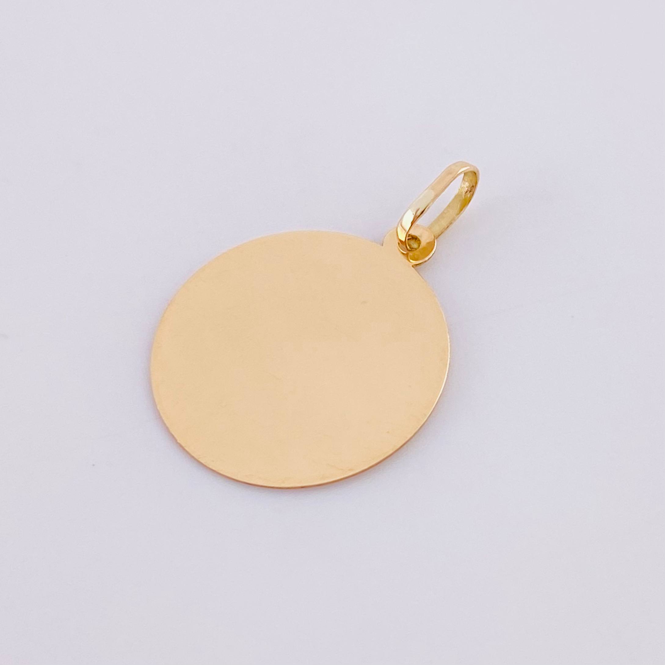 Dije Placa Cicular 0.95g / 2.2cm Oro Amarillo 18K