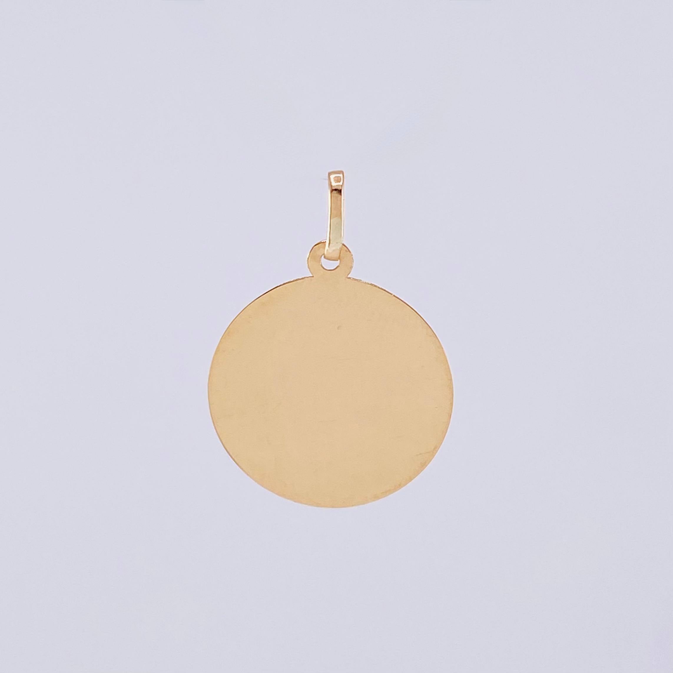 Dije Placa Cicular 1g / 2.2cm Oro Amarillo 18K