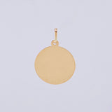 Dije Placa Cicular 1g / 2.2cm Oro Amarillo 18K