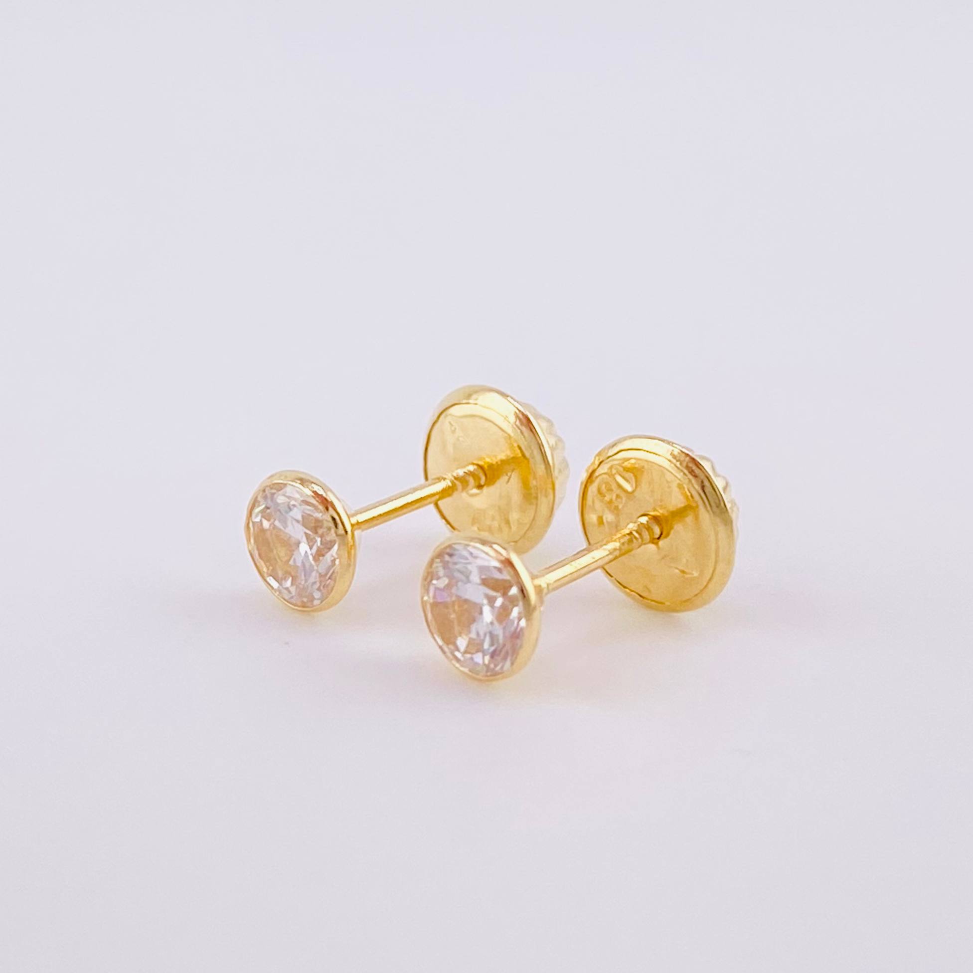 Topos Bisel 0.6g / 4.3mm Oro Amarillo 18K