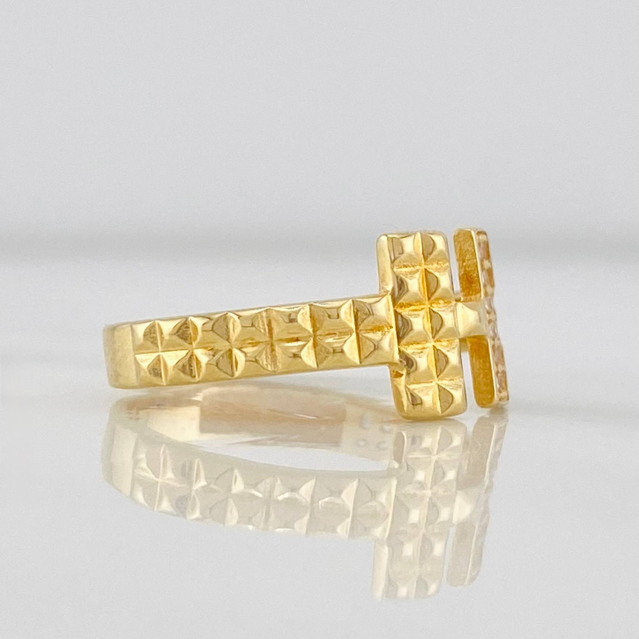 Anillo Doble Cruz Imperial 2.3g / T5 3/4 Oro Amarillo 18K