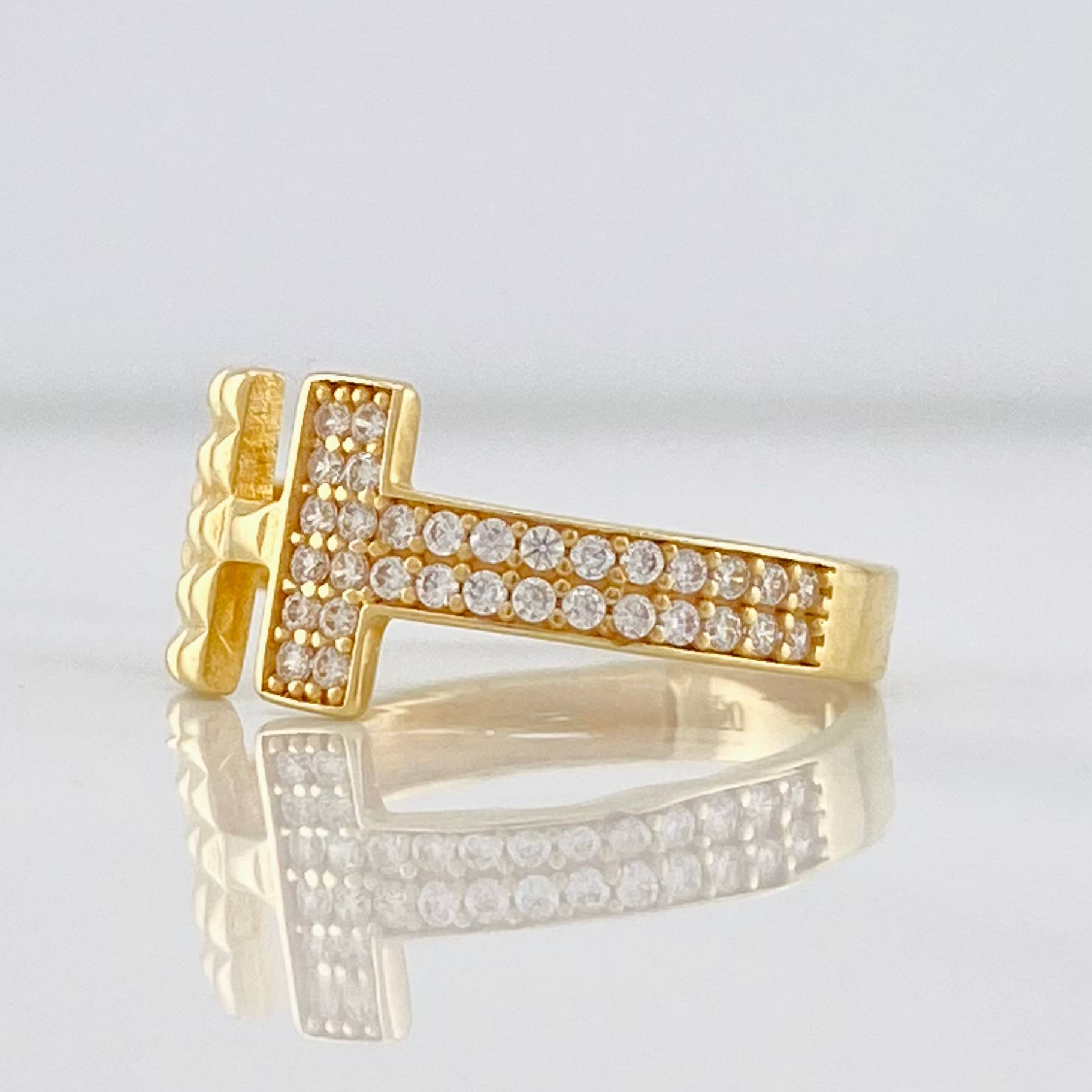 Anillo Doble Cruz Imperial 2.3g / T5 3/4 Oro Amarillo 18K