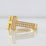 Anillo Doble Cruz Imperial 2.3g / T5 3/4 Oro Amarillo 18K