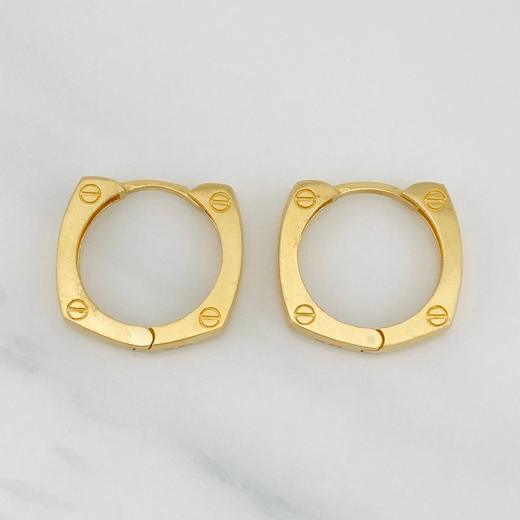 Candongas Tornillo 3.4g / 1.5cm Oro Amarillo 18K