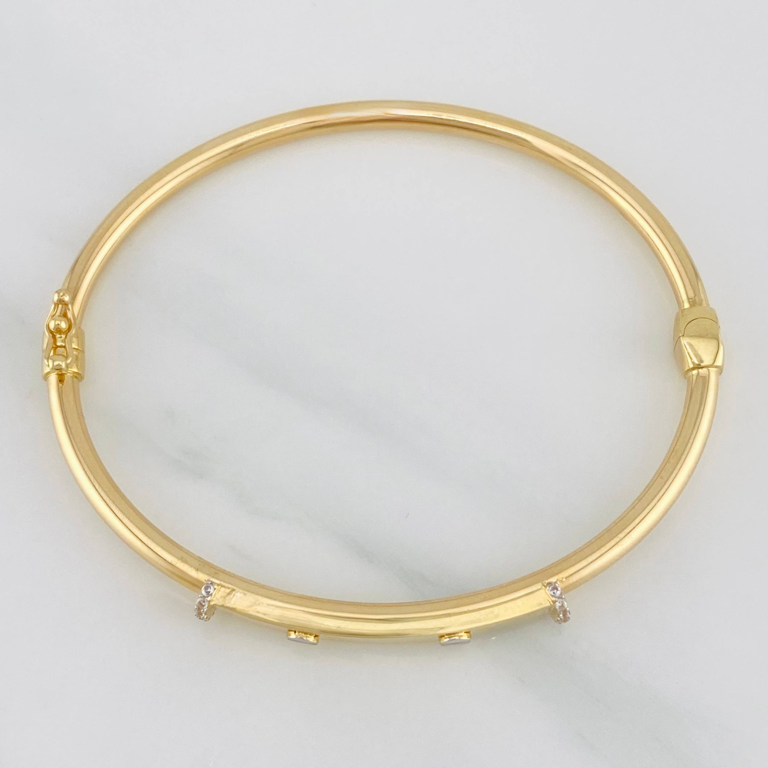 Pulso Aro Tornillo 7.25g / 17cm / 3.05mm Dos Oros Amarillo Blanco 18K