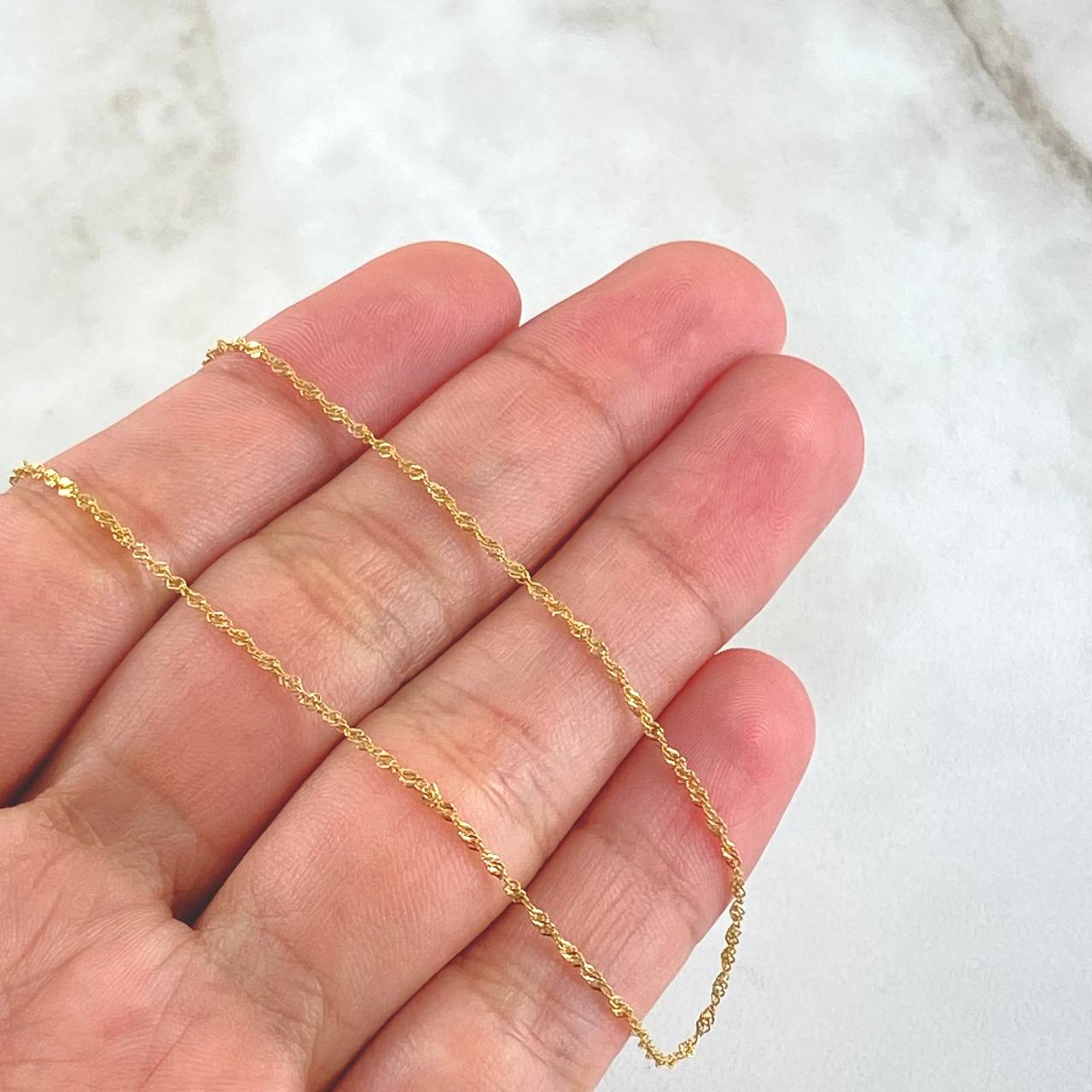 Cadena Singapur 2.9gr / 60cm / 1.4mm Oro Amarillo +3 18K *