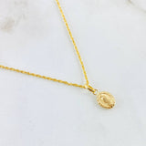 Set Cadena y Dije Lazo + Virgen Guadalupe 1.3gr / 45cm / Oro Amarillo 18K (Oferta)