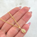 Set Cadena y Dije Lazo + Virgen Guadalupe 1.3gr / 45cm / Oro Amarillo 18K (Oferta)