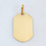 Dije Placa Rectangular Ovalada 2.25gr / 3.6cm / Oro Amarillo 18K