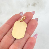 Dije Placa Rectangular Ovalada 2.25gr / 3.6cm / Oro Amarillo 18K