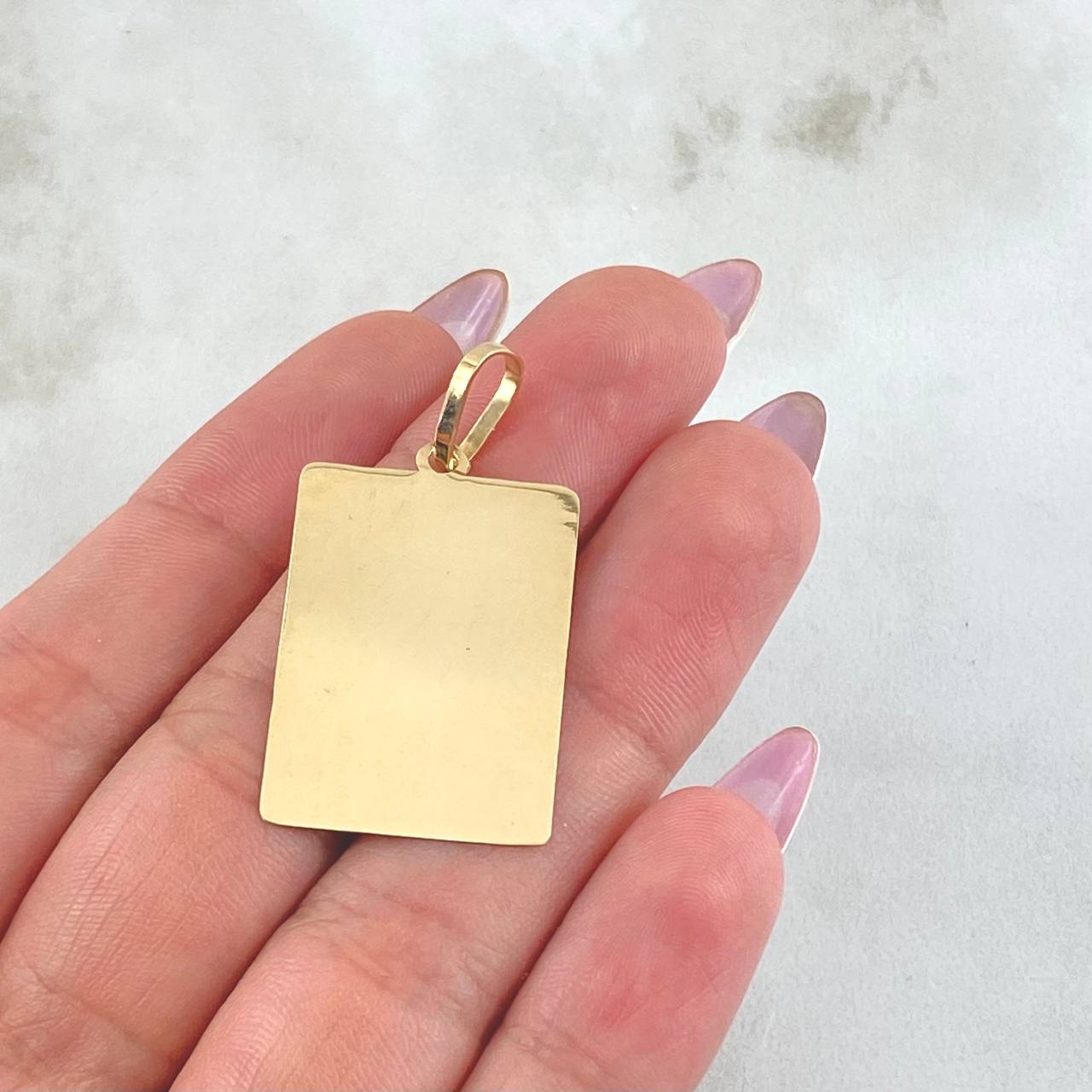 Dije Placa 1.95gr / 3.8cm / Oro Amarillo 18K *