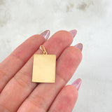 Dije Placa 1.3gr / 2.9cm / Oro Amarillo 18K
