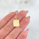 Dije Placa 0.6gr / 1.8cm / Oro Amarillo 18K ©