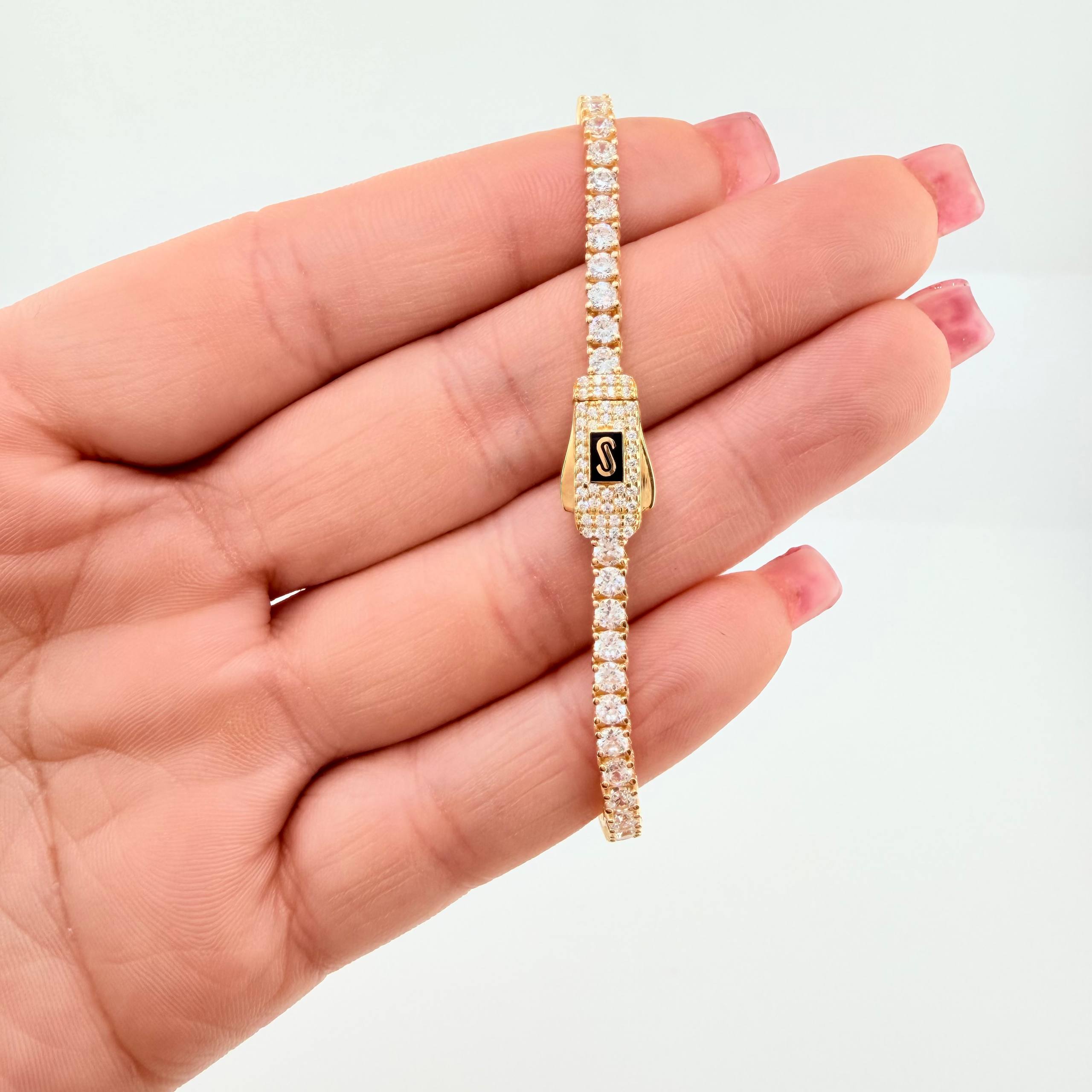 Pulso Tenis Monaco 8.3gr / 18cm / 3.3mm Oro Amarillo 18K