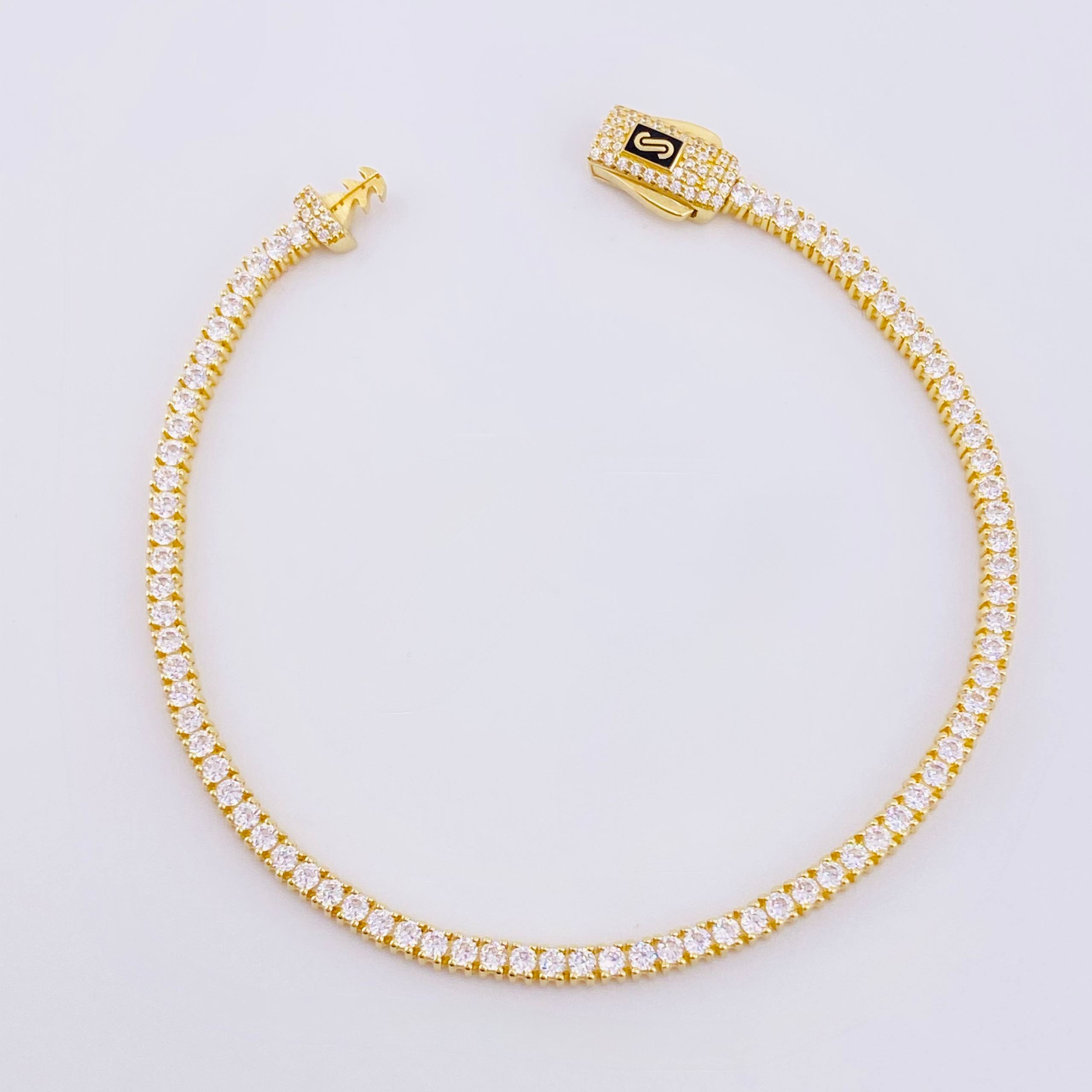 Pulso Tenis Monaco 7.65gr / 18.5cm / 3mm Oro Amarillo +4 18K ©