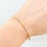 Pulso Aro Matrona Cubos Dimantados 3.7gr / 17cm / 2.5mm Tres Oros +4 18K ©