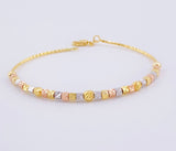 Pulso Aro Cubicular Diamantado 3.9gr / 17cm / 2.5mm Tres Oros +4 18K ©