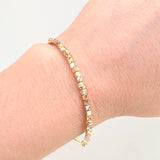 Pulso Aro Cubicular Diamantado 3.9gr / 17cm / 2.5mm Tres Oros +4 18K ©