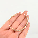 Pulso Aro Cubicular Diamantado 3.9gr / 17cm / 2.5mm Tres Oros +4 18K ©