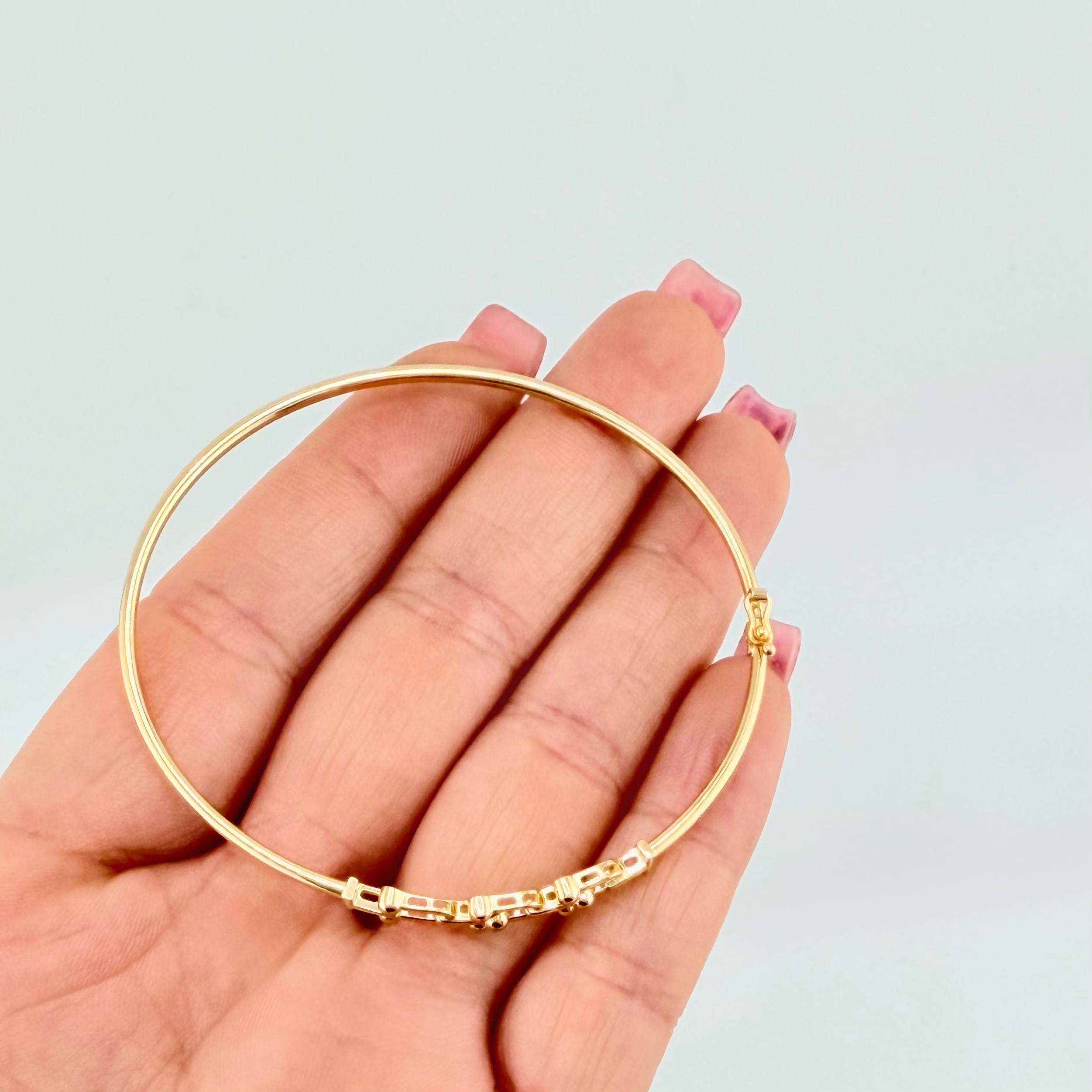 Pulso Aro Eslabones Circulares 3.55gr / 19cm / 2mm Oro Amarillo +4 18K ©