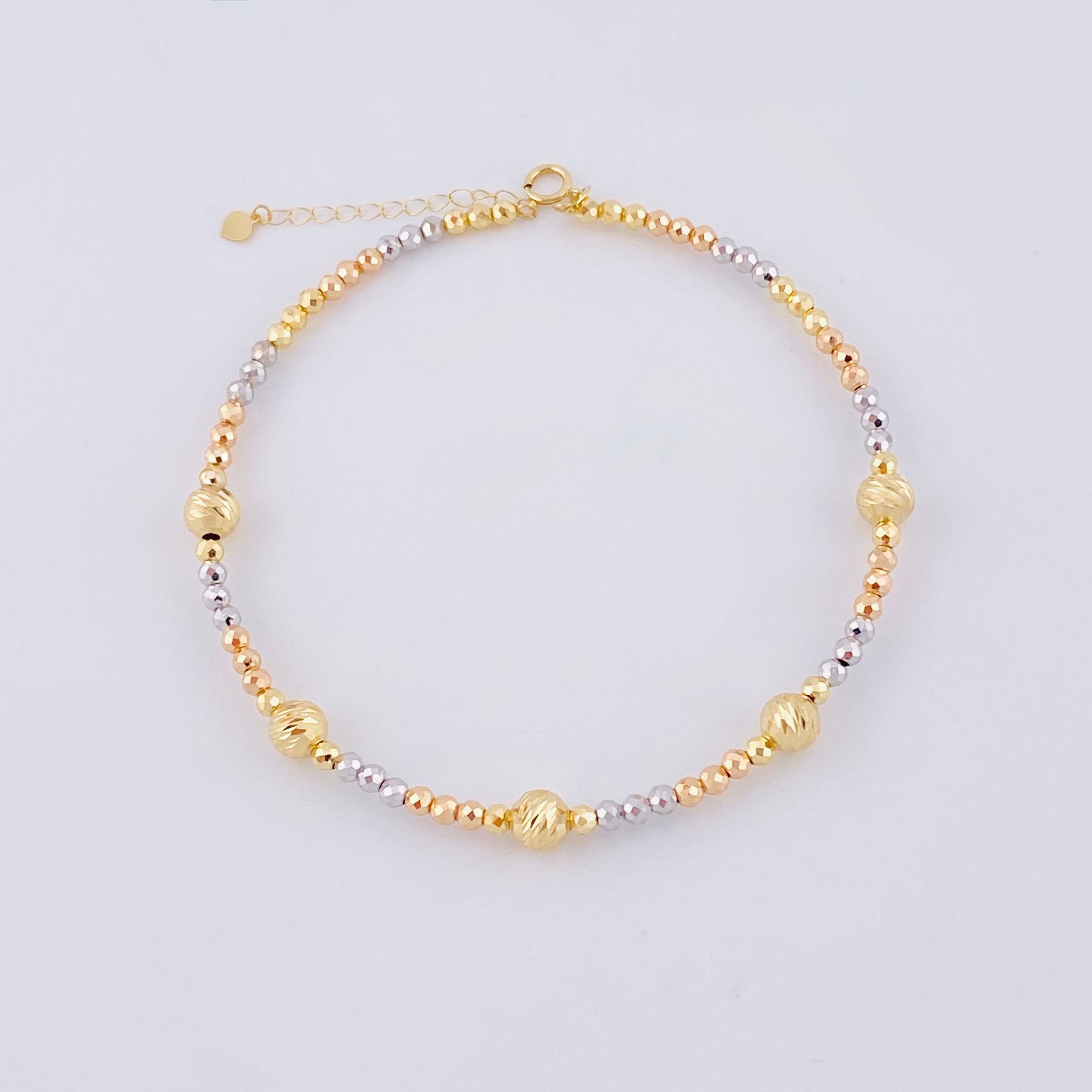 Pulso Aro Parisino Diamantado 2.7gr / 22.5cm-20cm / 2.5mm Tres Oros +4 18K ©