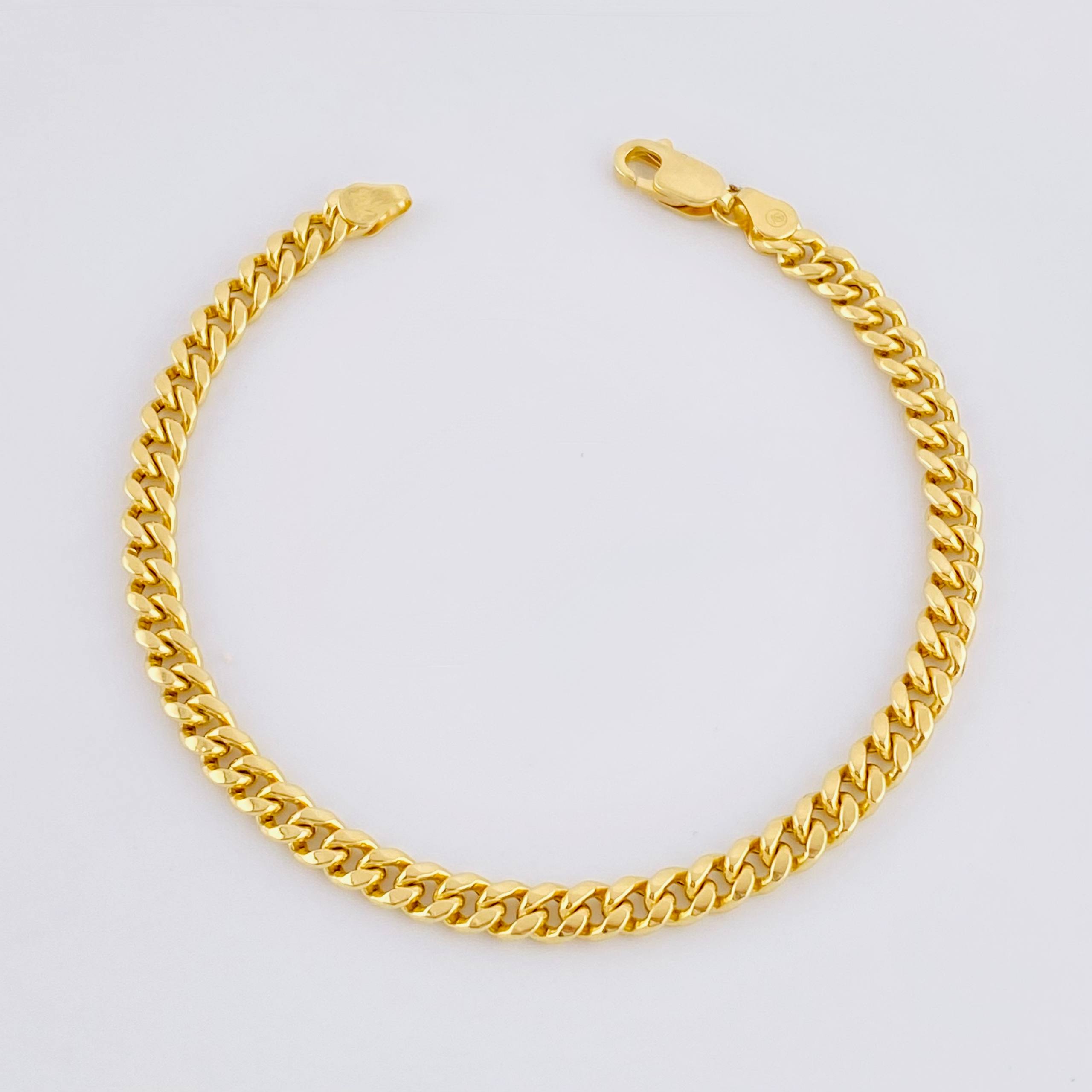 Pulso Cubana 4.3gr / 18.5cm / 4.55mm Oro Amarillo +1 18K ©