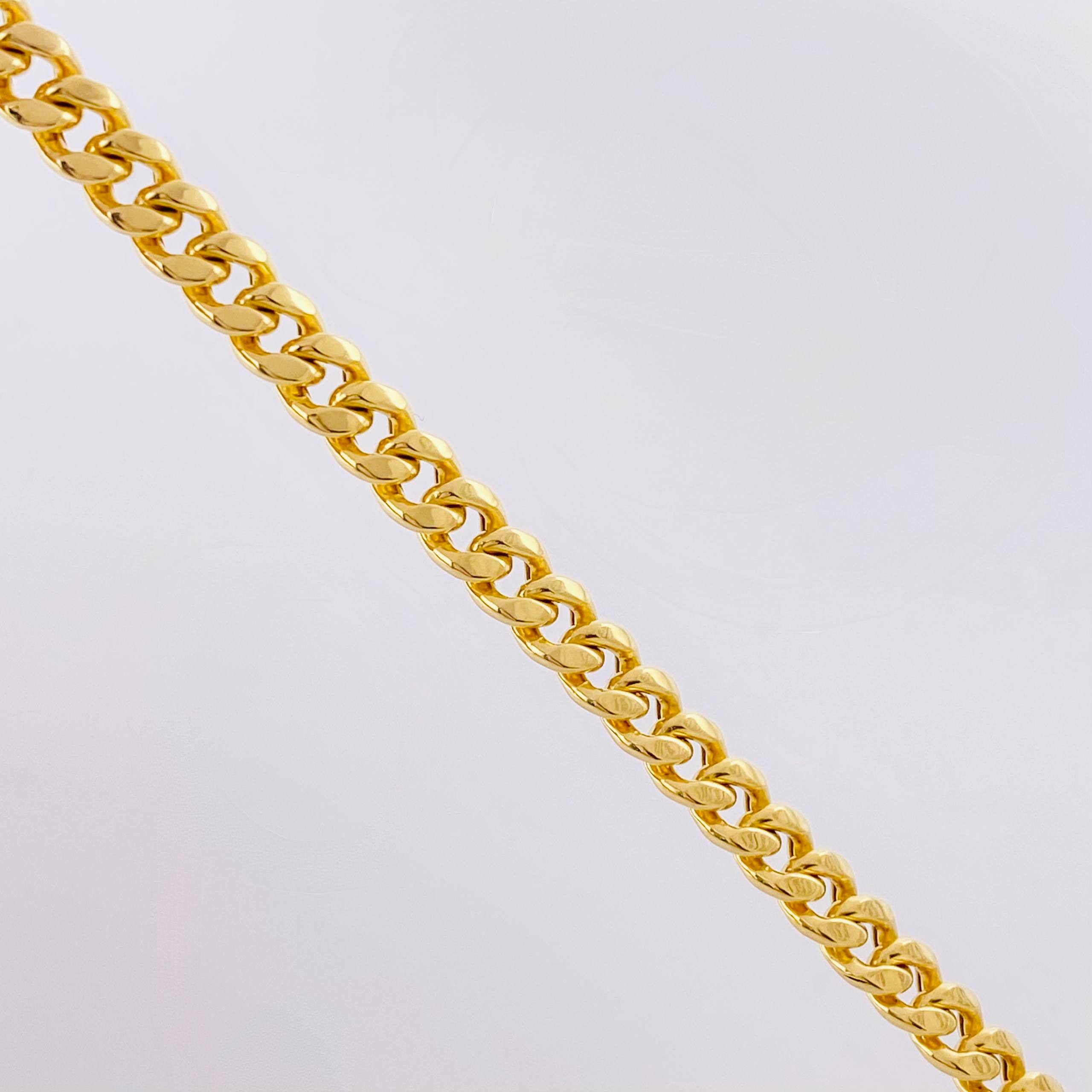 Pulso Cubano 4.65gr / 18.5cm / 4.6mm Oro Amarillo +1 18K