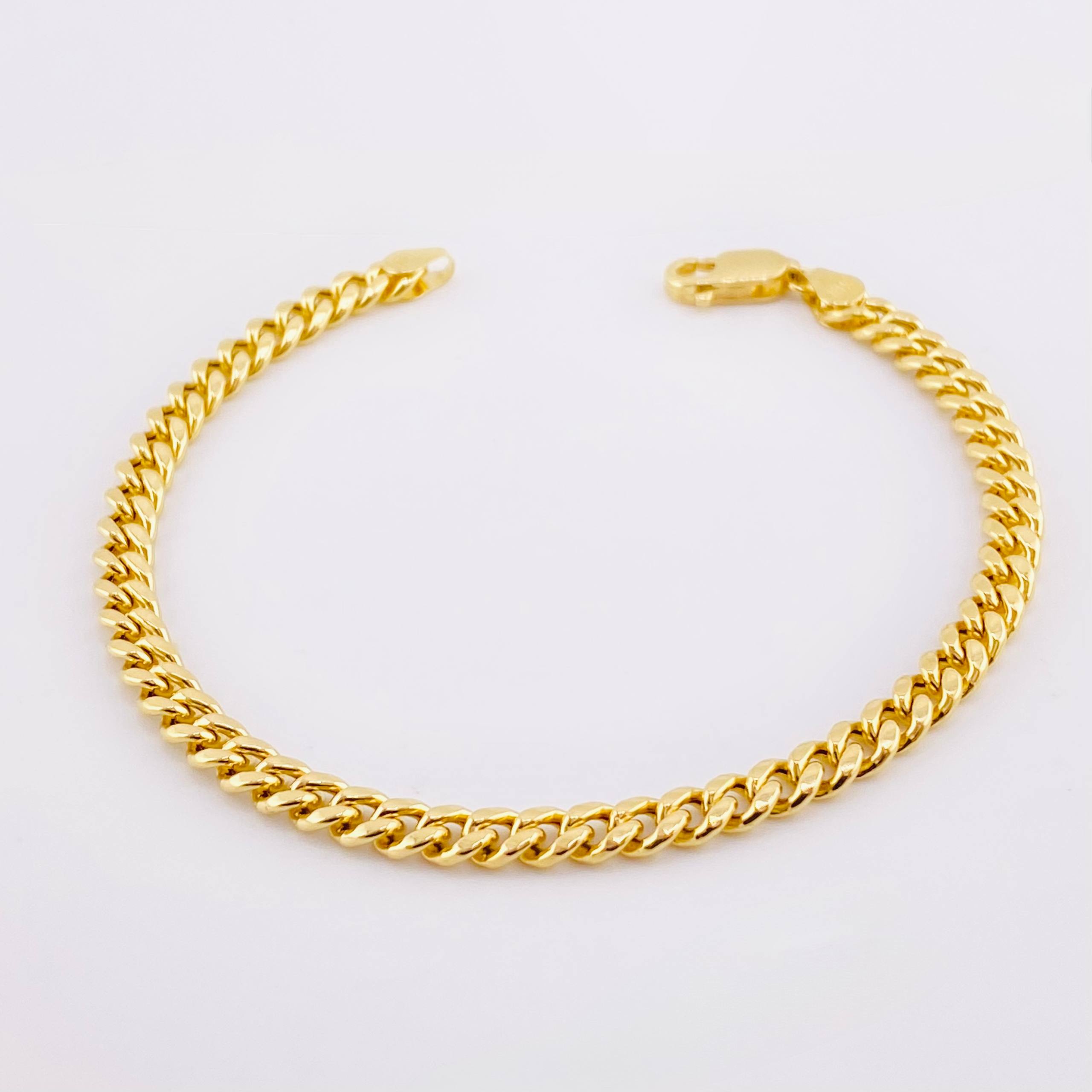 Pulso Cubana 4.3gr / 18.5cm / 4.55mm Oro Amarillo +1 18K ©