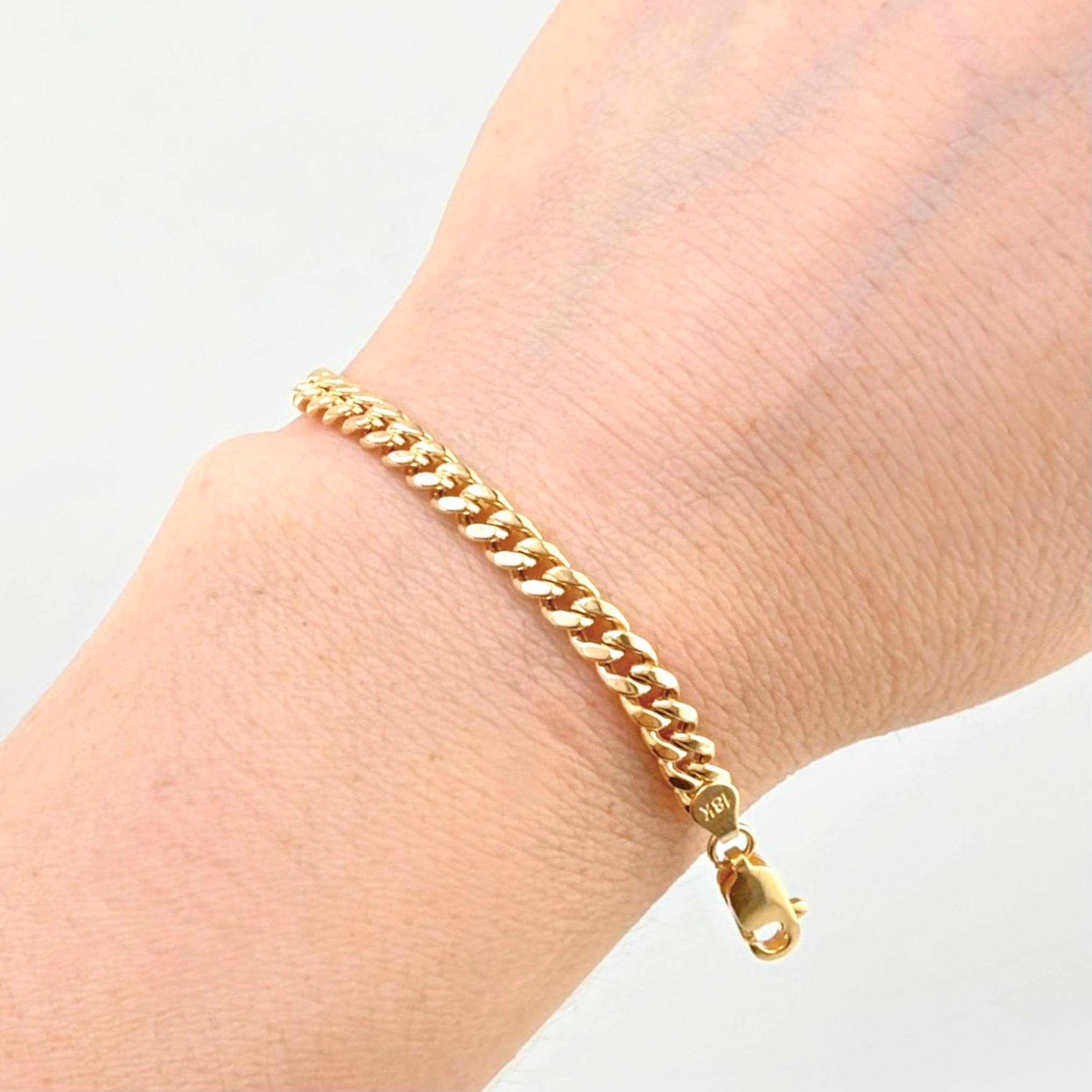 Pulso Cubana 4.3gr / 18.5cm / 4.55mm Oro Amarillo +1 18K ©