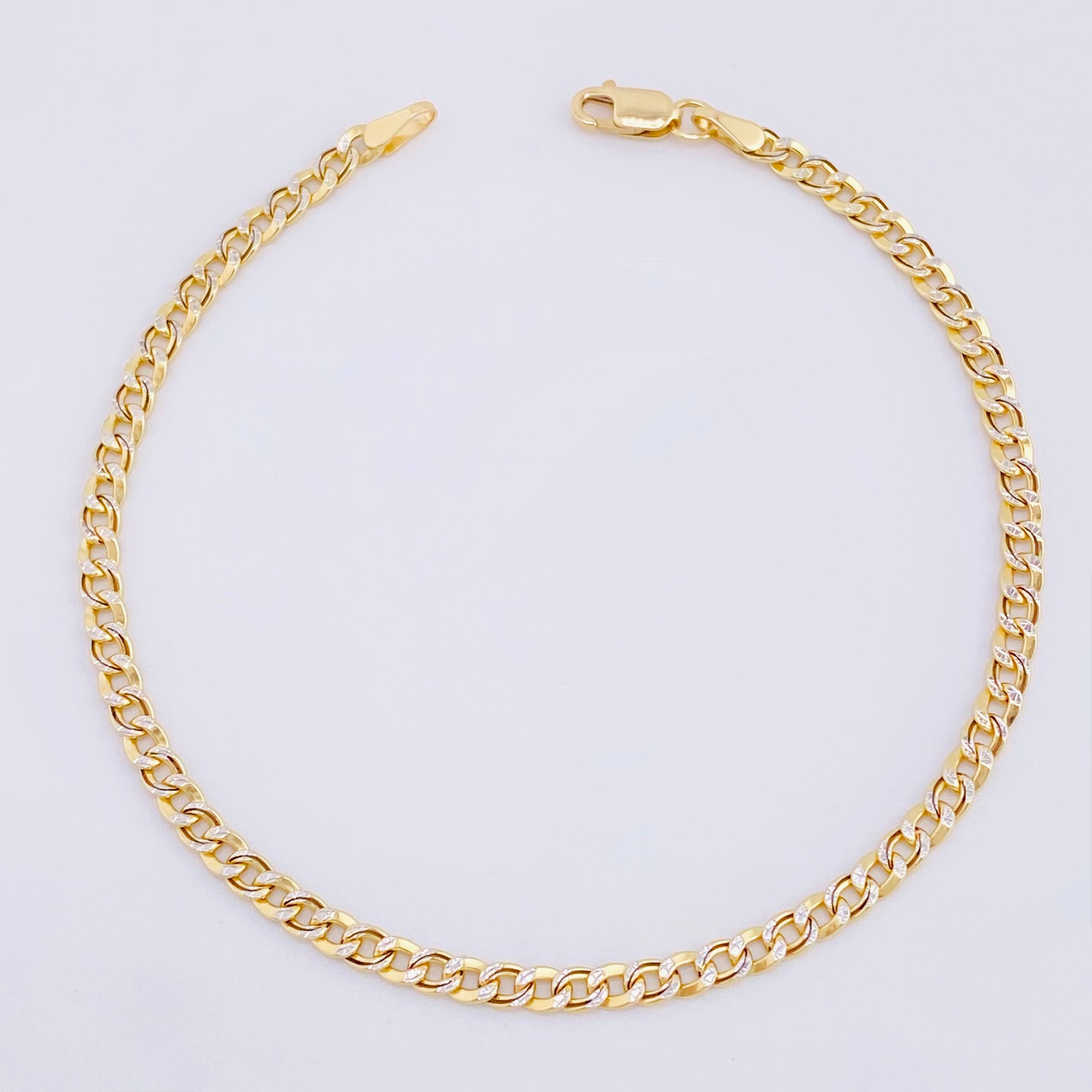 Pulso Cubana 2.2gr / 18.5cm / 2.95mm Dos Oros Amarillo Blanco +1 18K *