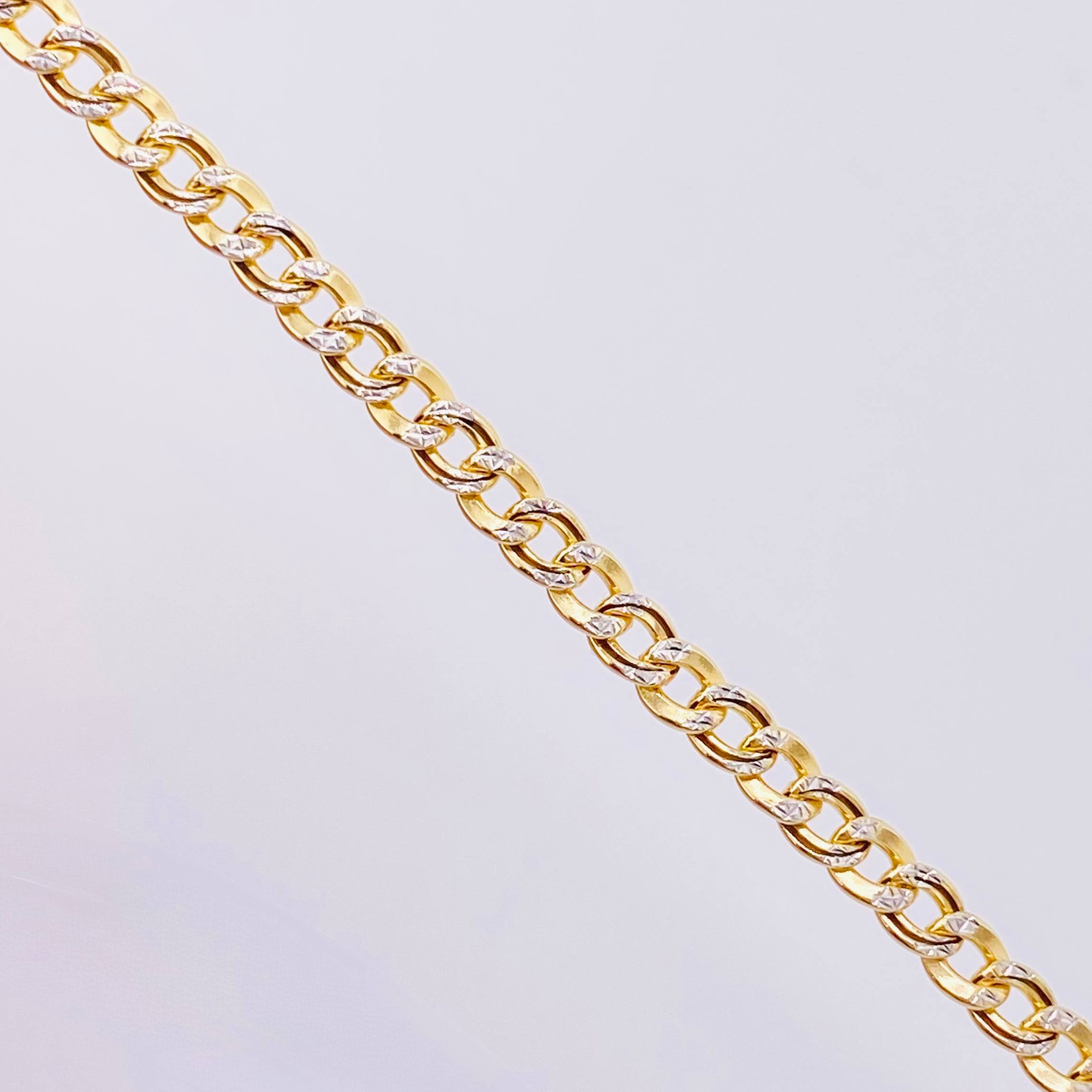 Pulso Cubana 2.2gr / 18.5cm / 2.95mm Dos Oros Amarillo Blanco +1 18K ©