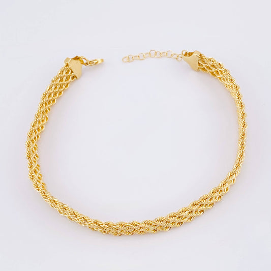 Pulso Lazo Secuencial 4.2gr / 19.5cm / 7.9mm Oro Amarillo +3 18K *