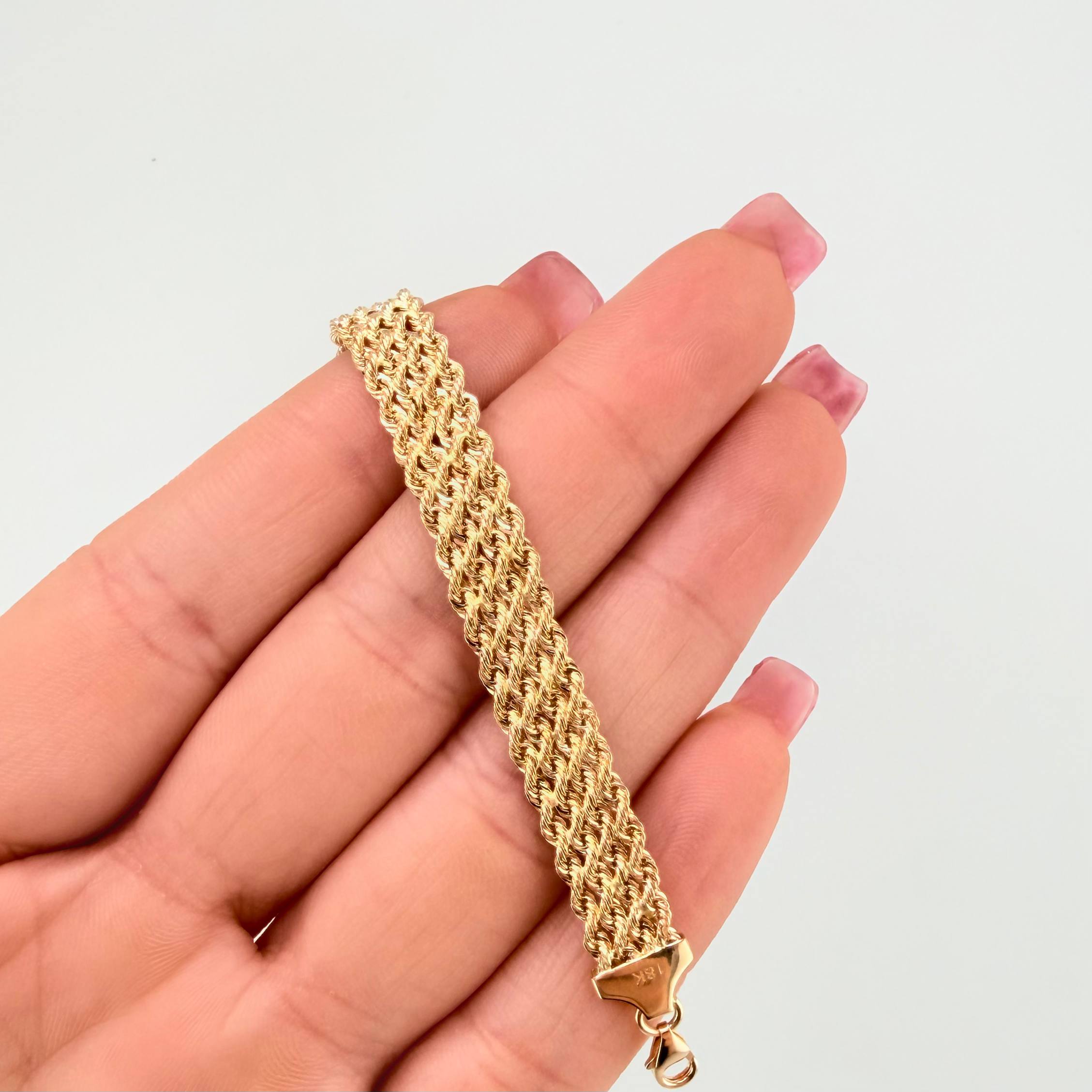 Pulso Lazo Secuencial 4.2gr / 19.5cm / 7.9mm Oro Amarillo +3 18K *