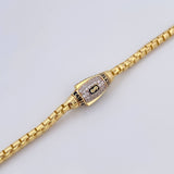 Cadena Infinito Tipo Veneciana 15.4gr / 63cm / 2.7mm Broche Misil Circones Blancos Dos Oros Amarillo Blanco +2 18K &