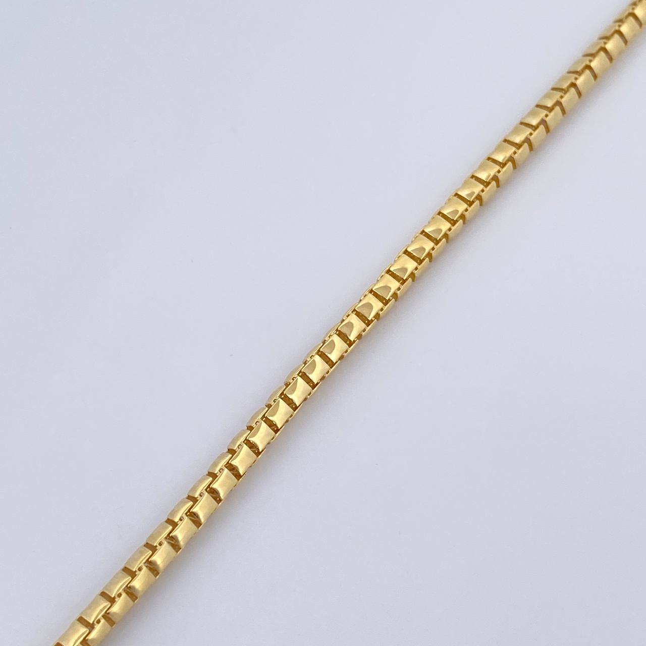 Pulso Infinito Tipo Veneciana 6.95gr / 20.6cm / 2.8mm Broche Misil Circones Blancos Dos Oros Amarillo Blanco +2 18K &