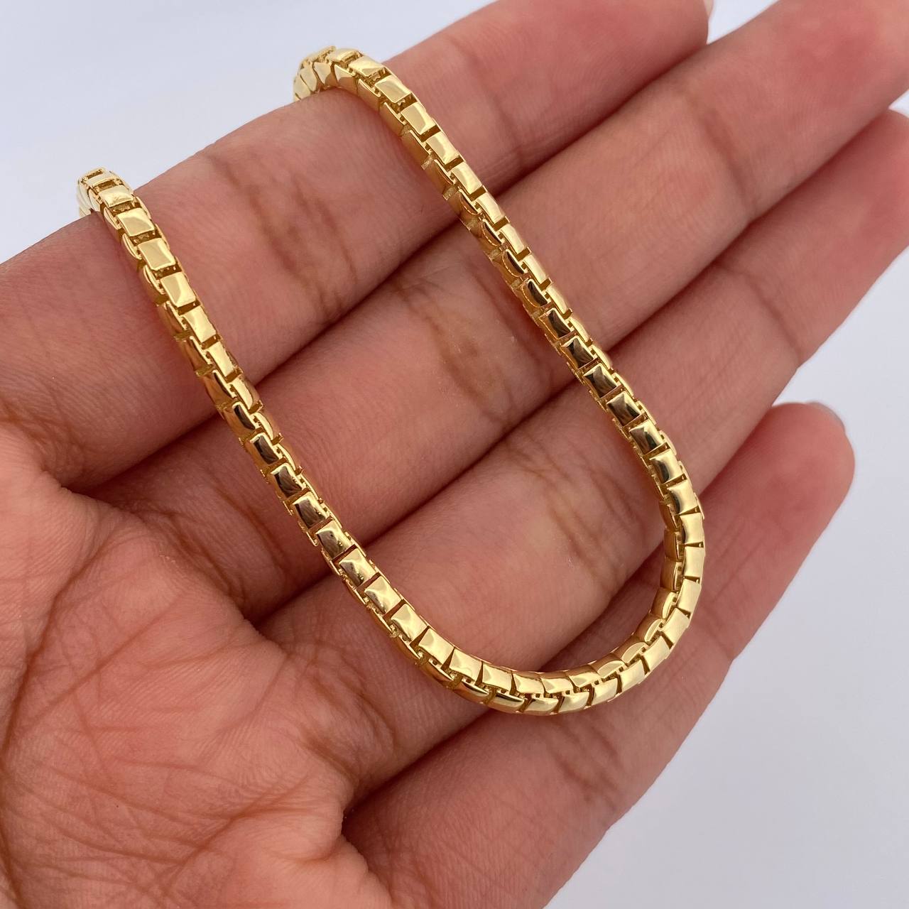 Pulso Infinito Tipo Veneciana 6.8gr / 21cm / 2.8mm Broche Misil Liso Oro Amarillo +2 18K &