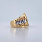 Anillo Correa Corona RX 9.95gr / T9 1/2 / Circones Blancos Dos Oros Amarillo Blanco 18K $