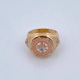 Anillo Timon 10.75gr / T10 3/4 / Circones Blancos Tres Oros 18K $