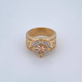 Anillo Estrella Cardinal 10.45gr / T9 3/4 / Circones Blancos Tres Oros 18K $
