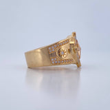 Anillo Estrella Cardinal 10.45gr / T9 3/4 / Circones Blancos Tres Oros 18K $