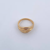 Anillo Vintage 4.35gr / T7 3/4 / Circones Blancos Oro Amarillo 18K $