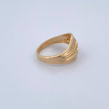 Anillo Vintage 4.35gr / T7 3/4 / Circones Blancos Oro Amarillo 18K $