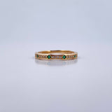 Anillo Argolla Churumbela 1.85gr / T6 1/4 / Circones Verdes Blancos Oro Amarillo 18K $