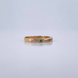 Anillo Argolla Churumbela 1.85gr / T6 1/4 / Circones Verdes Blancos Oro Amarillo 18K $