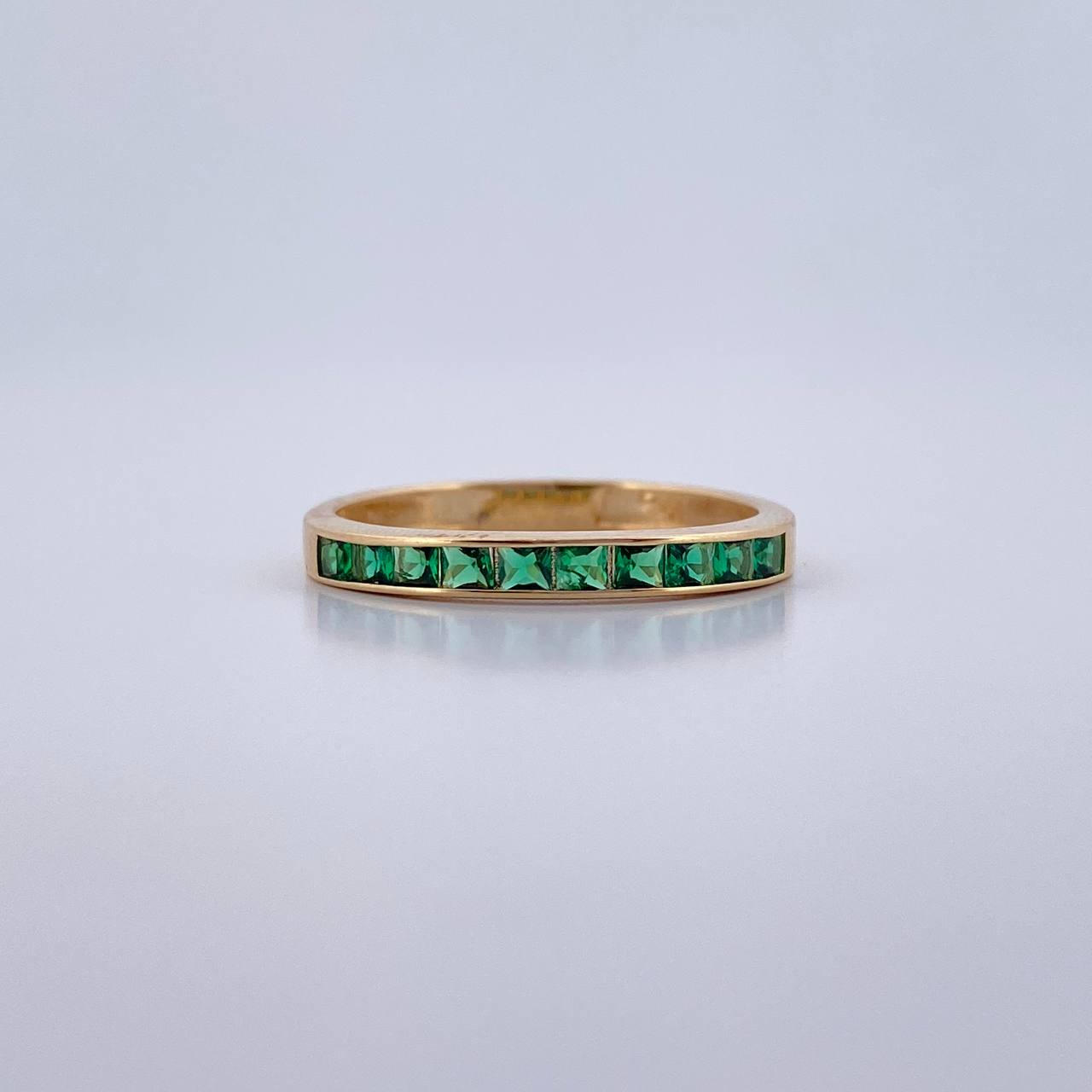 Anillo Argolla Churumbela 1.6gr / T7 / Circones Verdes Oro Amarillo 18K $
