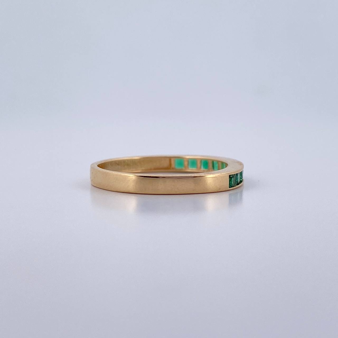 Anillo Argolla Churumbela 1.6gr / T7 / Circones Verdes Oro Amarillo 18K $