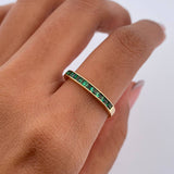 Anillo Argolla Churumbela 1.6gr / T7 / Circones Verdes Oro Amarillo 18K $